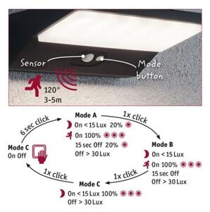 Paulmann 94333 - LED/7,4W IP44 Екстериорен аплик със сензор HOUSE 230V