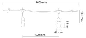 LED Екстериорни декоративни лампички PARTY NEON 7,6 м 10xE27/0,6W/36V IP44