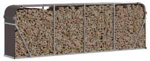 VidaXL Поставка за дърва, кафяв, 300x45x100 см, поцинкована стомана