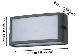 Eglo 900808- LED Екстериорен аплик CAMARDA LED/10,5W/230V антрацит IP54