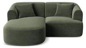 Зелен кадифен ъглов диван (ляв ъгъл) Campi – Cosmopolitan Design