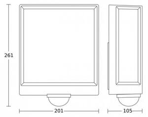 Steinel 085247 - LED Екстериорен аплик със сензор L40SC LED/12,9W/230V