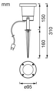 Ledvance - LED Екстериорна лампа NAUT SPIKE LED/2W/12V IP44