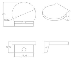 LED Екстериорен аплик със сензор TESA LED/10W/230V IP54 черен