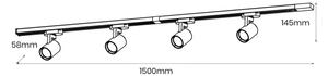 Спот в релсова система VOLF 4xGU10/10W/230V черен