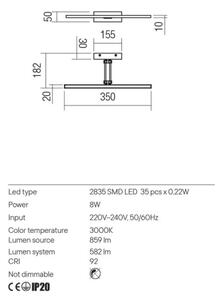 Redo 01-3461 - LED Лампа за картина LINEAR LED/8W/230V 35 см CRI 92 черен