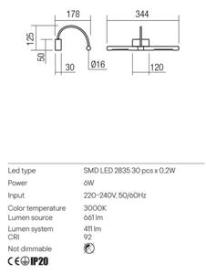 Redo 01-3465 - LED Лампа за картина KENDO LED/6W/230V 34,4 см CRI 92 черен