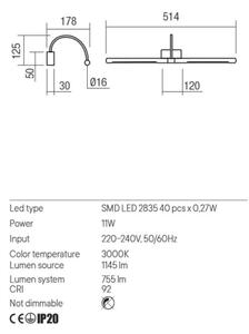 Redo 01-3466 - LED Лампа за картина KENDO LED/11W/230V 51,4 см CRI 92 бял