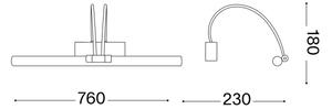 Ideal Lux - LED Лампа за картина BOW LED/8W/230V 76 см CRI 90 златист