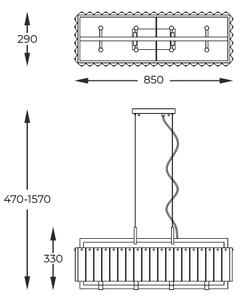 Zuma Line P0523-08A-U8AC - Пендел PALACE 8xG9/42W/230V златист