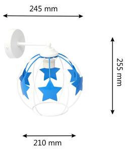 Детски аплик STARS 1xE27/15W/230V син/бял