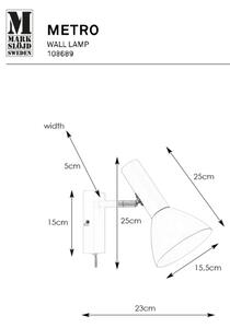 Markslöjd 108689 - Аплик METRO 1xE27/40W/230V бял