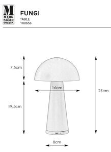 Markslöjd 108656 - LED Димируем rechargeable лампа FUNGI LED/1,5W/5V IP44 бял