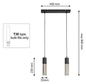 Пендел MELODY 2xE27/15W/230V черен