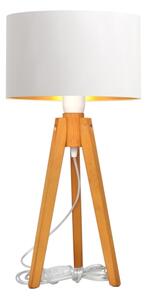 Настолна лампа ALBA 1xE27/15W/230V бял/златист/дъб