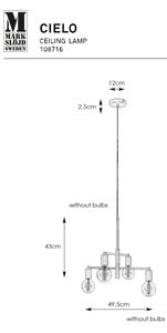 Markslöjd 108716 - Пендел CIELO 4xE27/40W/230V черен