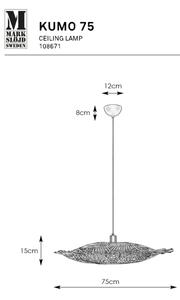 Markslöjd 108671 - Пендел KUMO 1xE27/40W/230V черен/бамбук