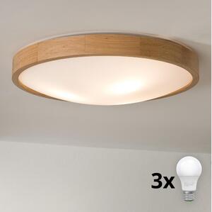 Brilagi - LED Плафониера CARVALHO SLIM 3xE27/60W/230V дъб Ø 47 см