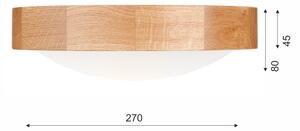 Brilagi - LED таванно осветително CARVALHO SLIM 1xE27/60W/230V, дъб, Ø27 см