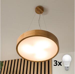 Brilagi - LED Пендел CARVALHO 3xE27/60W/230V дъб Ø 47,5 см