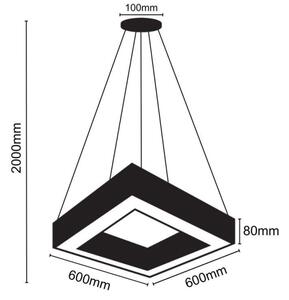 LED Пендел LED/40W/230V 4000K 60x60 см