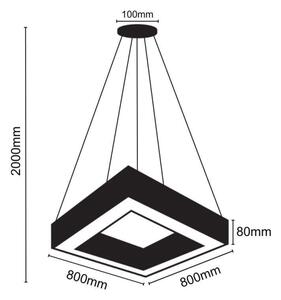 LED Пендел LED/55W/230V 4000K 80x80 см