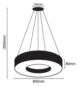 LED Пендел LED/40W/230V 4000K Ø 80 см