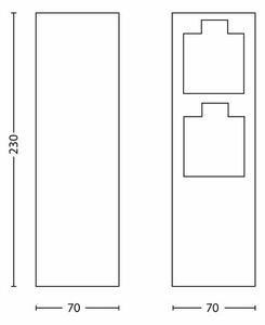 Philips 17108/47/16 - Екстериорна колона с контакти MYGARDEN ROCK 230V IP44