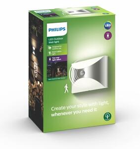 Philips 17299/47/16 - Екстериорна лампа със сензор HERB 1xLED/6W/230V IP44