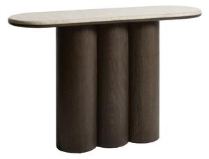 Конзолна маса с мраморна плоча в тъмно естествен цвят 38x120 cm Piazze – Unique Furniture