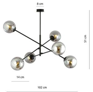 Висящ полилей LINEAR 6xE14/10W/230V черен/сив