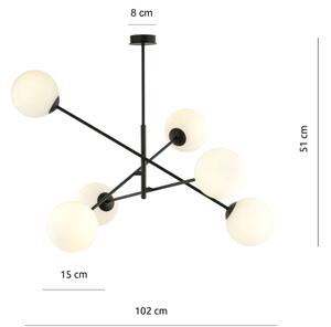 Висящ полилей LINEAR 6xE14/10W/230V черен/бял