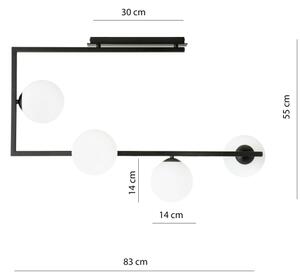 Висящ полилей SOMA 4xE14/10W/230V черен/бял