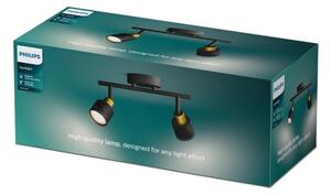 Philips - Спот NIALL 2xGU10/5W/230V черен/месинг