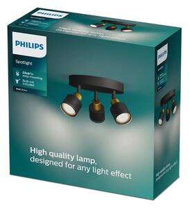 Philips - Спот NIALL 3xGU10/5W/230V черен/месинг