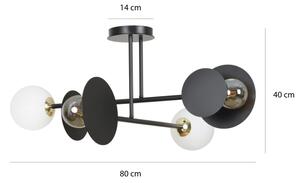 Висящ полилей MINERVA 2xE27/15W + 2xE14/10W/230V черен