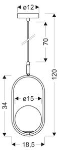 Пендел CORDEL 1xG9/28W/230V златист