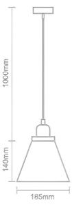 Пендел 1xE27/60W/230V Ø 18,5 см