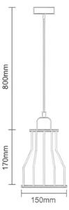 Пендел 1xE27/60W/230V Ø 15 см черен