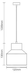 Пендел TERRAZZO 1xE27/60W/230V Ø 12 см сив