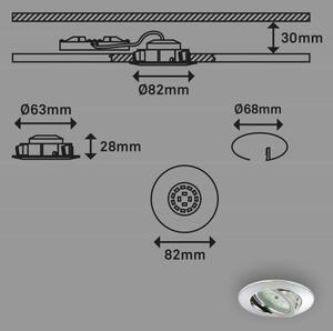 Briloner 7209-038 - К-кт 3x LED Лампа за вграждане в баня LED/5W/230V IP23