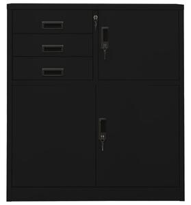VidaXL Офис шкаф, черен, 90x40x102 см, стомана