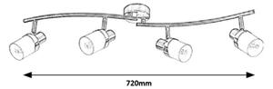 Rabalux 5634 - таванен прожектор FINIAN 4xE14/40W/230V