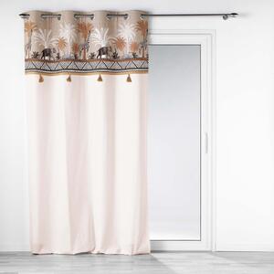 Памучно перде в кафяв и естествен цвят 140x240 cm Kenya Lodge – douceur d'intérieur