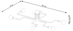 Sollux SL.1443 - Полилей за повърхностен монтаж VECTOR 6xE27/15W/230V бял