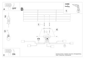 Sollux SL.1448 - Полилей за повърхностен монтаж VECTOR 8xE27/15W/230V черен