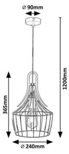 Rabalux 4925 - Пендел PAROV 1xE27/40W/230V