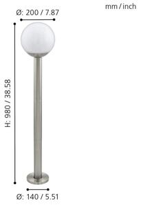 Eglo 97249 - Димируема външна LED лампа NISIA-C 1xE27/9W/230V 980 mm IP44
