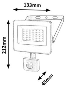 Rabalux 7068 - LED Прожектор със сензор FLOOD LED/30W/230V 4000K IP44 черен