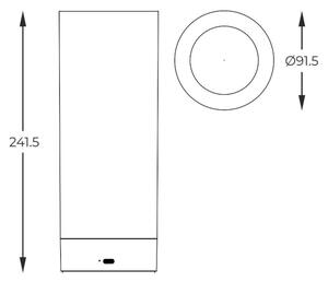 Zuma Line 1002 - LED Димируем rechargeable лампа ESTERNO LED/1,2W/230V сив IP54